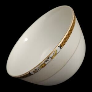 Noritake Hand Painted Porcelain Bowl Gold Lattice Floral Band Japan M Mark